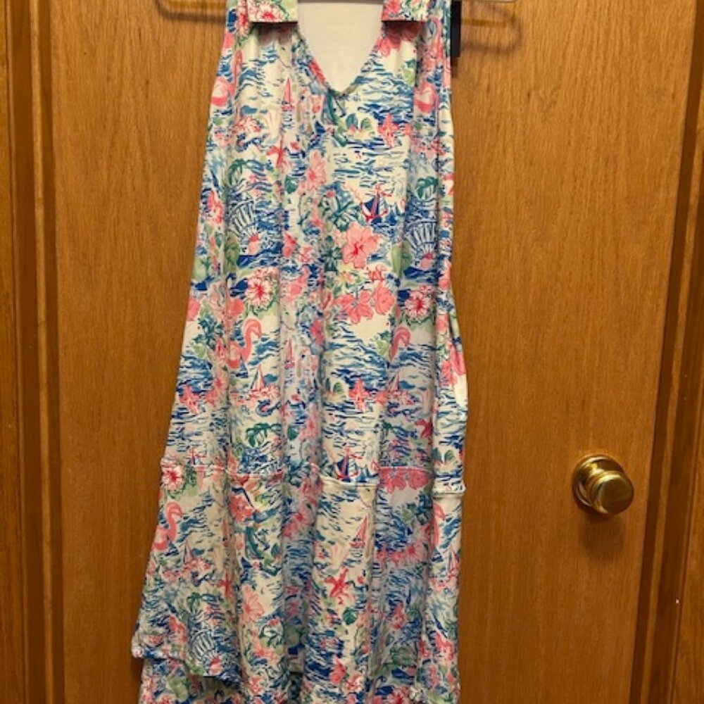 NEW SONEVEN Dress with Shorts!  WOmens 2XL Racerback Sleeveless Tropical